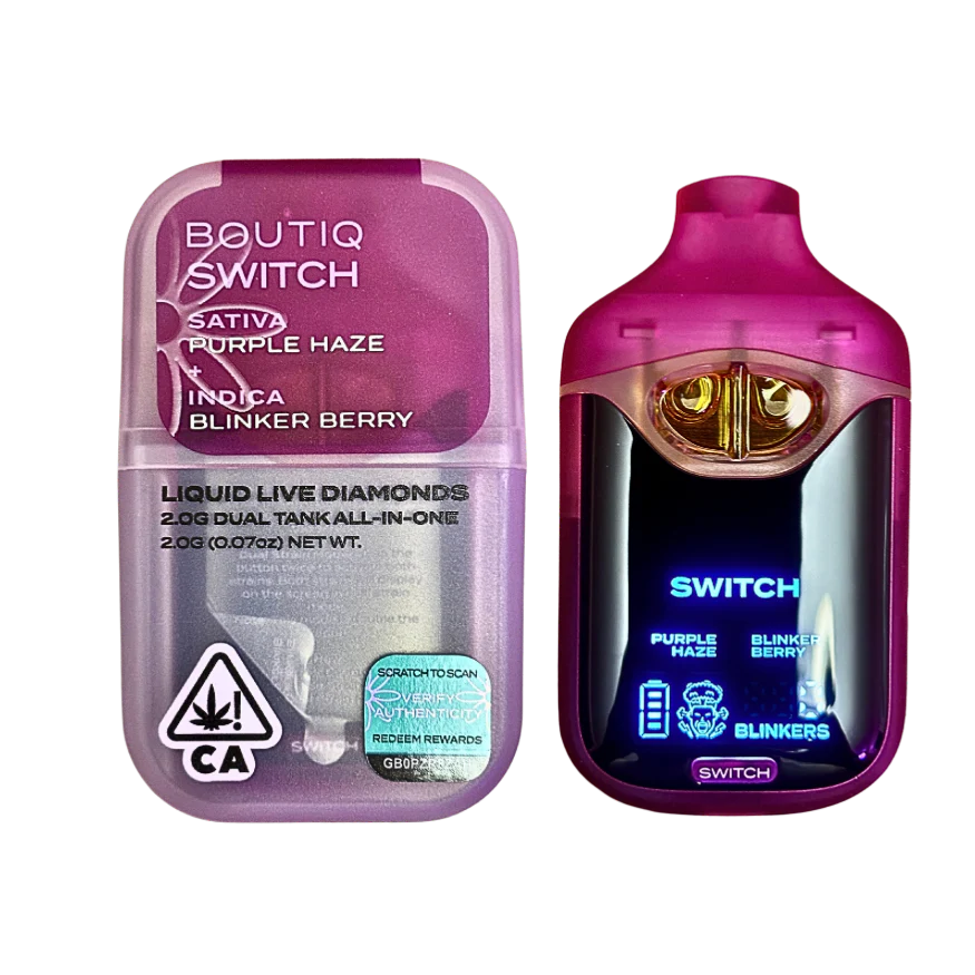 Boutiq Switch V4 – Purple Haze X Blinker Berry 2G Dual Tank